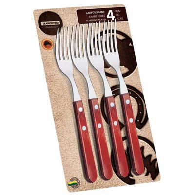 Conjunto de Garfos para Churrasco Tramontina Jumbo 21199797 4 peças Vermelho