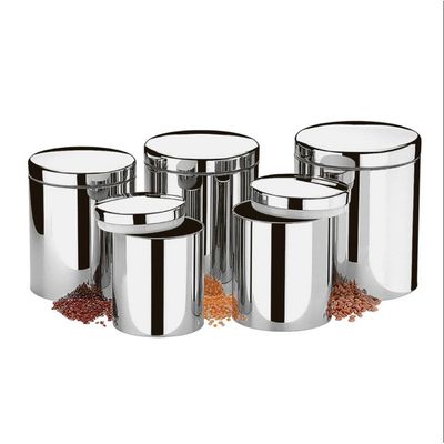 Conjunto de Potes Brinox Suprema Para Mantimentos Inox - 5 Peças Inox