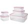 Conjunto de Potes Herméticos Euro Home PLA3604-VM em Plástico 5 Peças Vermelho com Transparente