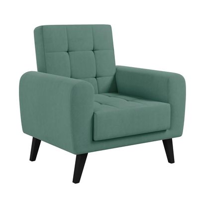 Poltrona Cora Plush e Pés Palito Matrix Menta