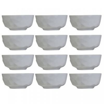 Conjunto com 12 Tigelas P Edros em Porcelana 230 ml Germer Branco