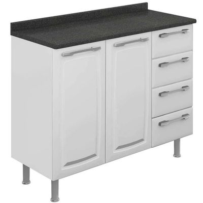 Gabinete Diamante com 2 Portas 4 Gavetas Itatiaia Branco
