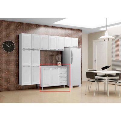 Gabinete Diamante com 2 Portas 4 Gavetas Itatiaia Branco