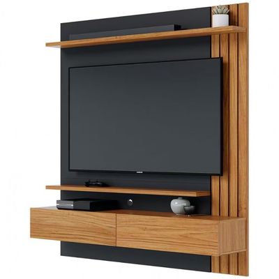 Painel Home Suspenso Colibri Juriti com 150 cm de Largura, Ideal para TV de Até 65 Noce Milano/Calacatta