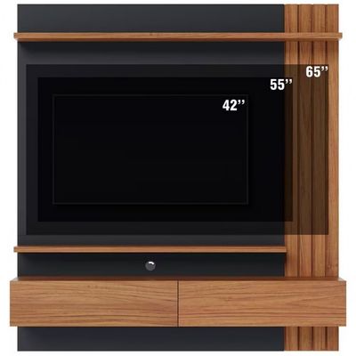 Painel Home Suspenso Colibri Juriti com 150 cm de Largura, Ideal para TV de Até 65 Noce Milano/Calacatta