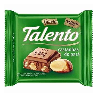 Barra de Chocolate Talento Garoto 25g Castanha
