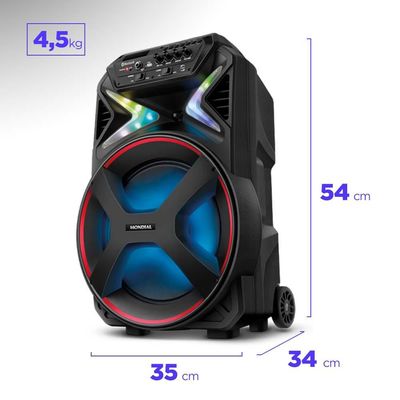Caixa de Som Acústica Bluetooth 400W Mondial Connect Light CM400 Preta