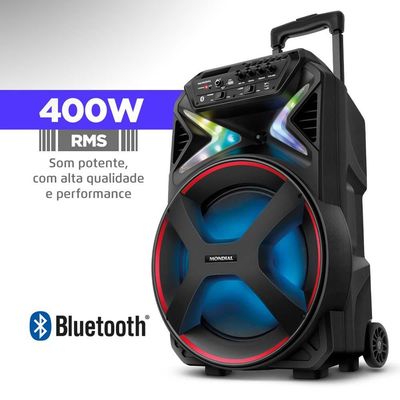 Caixa de Som Acústica Bluetooth 400W Mondial Connect Light CM400 Preta