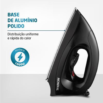 Ferro de Passar Roupa Seco Mondial FSN55 Preto 127V 127V