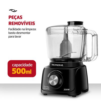Mini Processador Mondial Turbo Pratic MP16 Preto 127V 127V