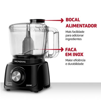 Mini Processador Mondial Turbo Pratic MP16 Preto 127V 127V