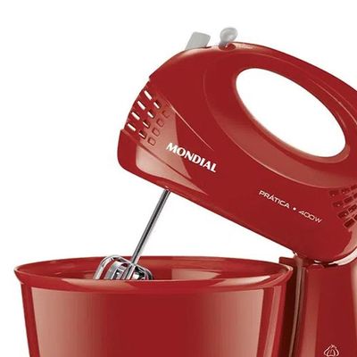Batedeira de Mesa Mondial Pratica B44R 400W 3 Velocidades Vermelha 220V 220V