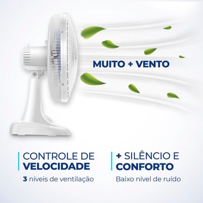 Ventilador de Mesa 40cm 6 Pás Branco Mondial VSP40 127V