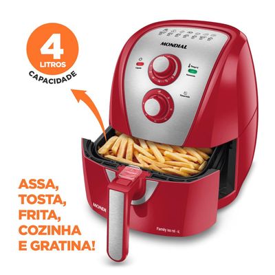 Fritadeira Elétrica Air Fryer 4L Mondial AFN40RI Vermelha 220V 220V