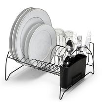 Escorredor de Pratos Fan com Porta Copos Black Arthi 2490