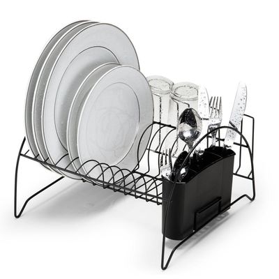 Escorredor de Pratos Fan com Porta Copos Black Arthi 2490