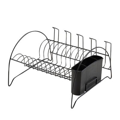 Escorredor de Pratos Fan com Porta Copos Black Arthi 2490
