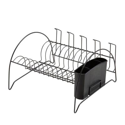 Escorredor de Pratos Fan com Porta Copos Black Arthi 2490