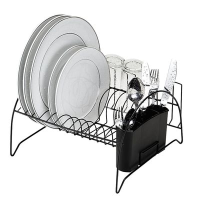 Escorredor de Pratos Fan com Porta Copos Black Arthi 2490
