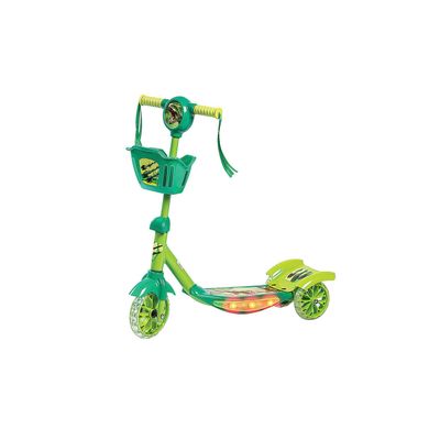 Patinete 3 Rodas com Cesta Dino Fun World Play&Fun Verde