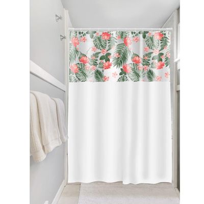 Cortina de Box com Visor 135x200cm PVC Plast Leo Tropical