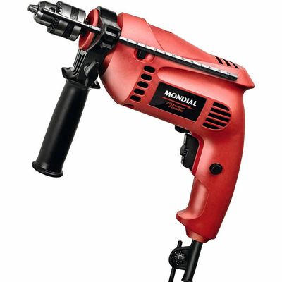Kit Furadeira de Impacto 650W 3/8" Mondial Oficina NFFI-07M com 12 Peças e Maleta 127V 220v
