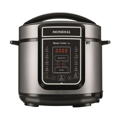 Panela Elétrica de Pressão Digital Master Cooker PE38 5 Litros Mondial Inox com Preto / 220V