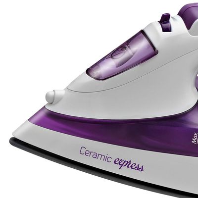 Ferro a Vapor Ceramic Express F40 com Spray Mondial Branco com Roxo / 110V