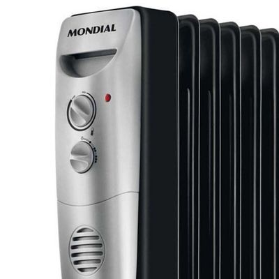 Aquecedor a Óleo Mondial A-06 Preto com Prata / 220V
