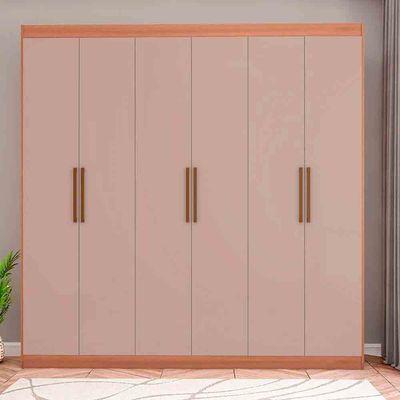 Guarda-Roupa Casal Bartira Ville com 6 Portas e 2 Gavetas Avelã/Cappuccino