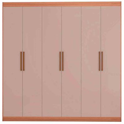 Guarda-Roupa Casal Bartira Ville com 6 Portas e 2 Gavetas Avelã/Cappuccino