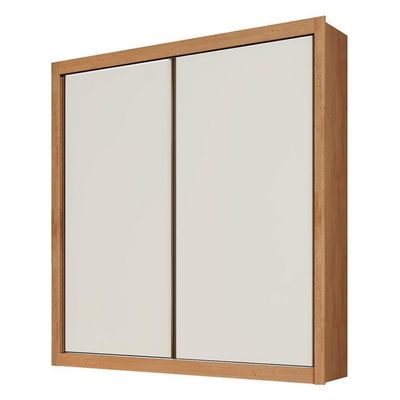 Guarda-Roupa Móveis Europa Zurique Flex 2 Portas de Correr e 4 Gavetas Amêndoa e Off White