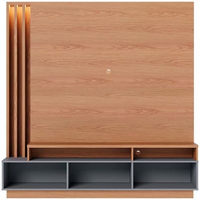 Estante Home Colibri Humaitá com 180 cm de Largura Ideal para TV de Até 75 Polegadas Freijó/Cinza Fosco