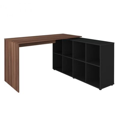 Escrivaninha Artany Nero II com 8 Nichos Ipe com Preto