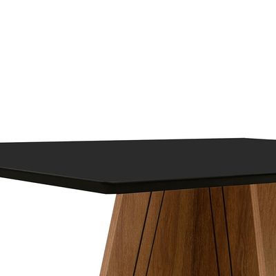 Mesa de Jantar Dublin 80x90X136 cm Dobuê Cedro com Preto