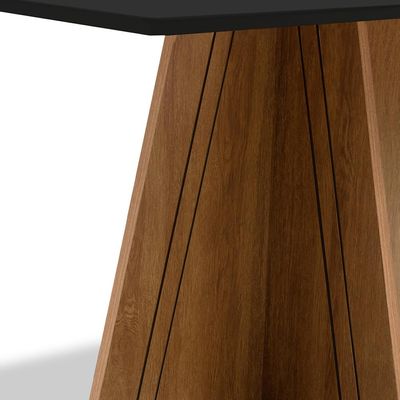 Mesa de Jantar Dublin 80x90X136 cm Dobuê Cedro com Preto