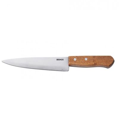 Faca 8 para Cozinha Brinox Part em Aço Inox e Madeira Inox com Marrom