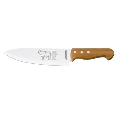 Faca para Carne 8 Tramontina Dynamic em Aço Inox e Madeira Marrom com inox