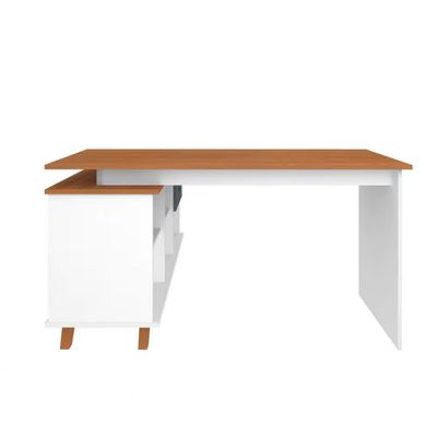 Escrivaninha Artany Gold com 2 Gavetas e 5 Nichos Freijo/Grafito/Branco