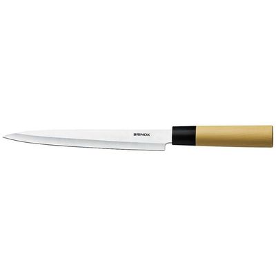 Faca para Sushi e Sashimi Brinox Samurai em Aço Inox Bege com Inox