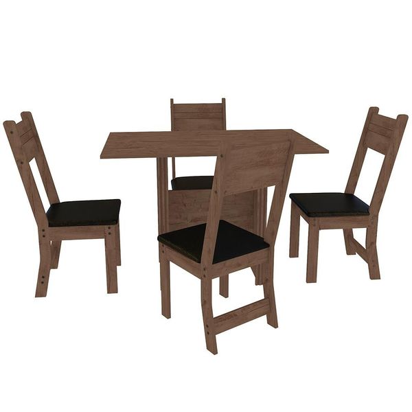 Mesa de Jantar com 4 Cadeiras Pequi Indekes Noce