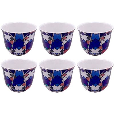 Conjunto 6 Copos para Café L Hermitage Pérsia em New Bone China - 70 ml Colorido