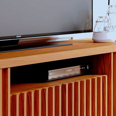 Rack Colibri Amazonas com 4 Portas, Ideal para TV de Até 70 Polegadas Oliva