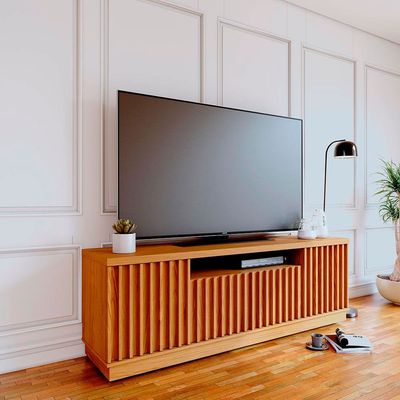 Rack Colibri Amazonas com 4 Portas, Ideal para TV de Até 70 Polegadas Oliva
