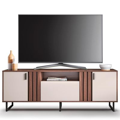Rack Juruá para TV de até 70 Colibri Móveis Nogueira Real com Off White