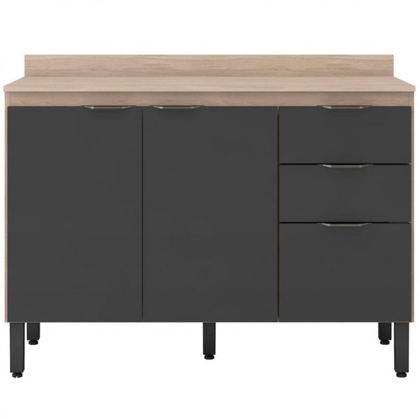 Balcão Firenze 2 Portas 2 Gavetas 1 Prateleira Demóbile Avena com Grafite Balcão Firenze 2 Portas 2 Gavetas 1 Prateleira Demóbile Avena com Grafite