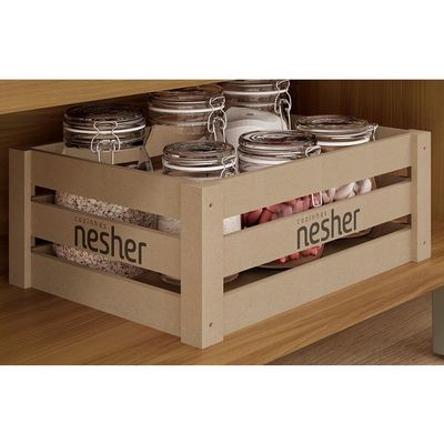 Cozinha Completa em MDF Nesher Princesa com 8 Portas 7 Gavetas e 17 Prateleiras  334cm Freijo e Grafite