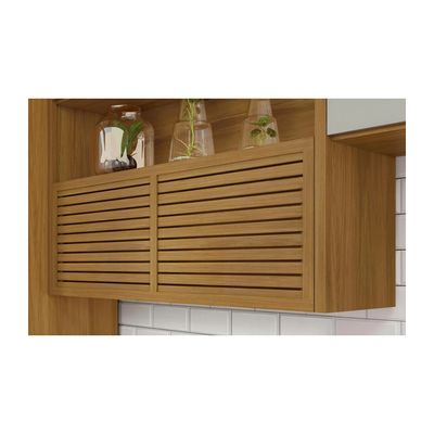 Cozinha Compacta Nesher Princesa com 5 Portas 5 Gavetas e 11 Prateleiras Freijó com Off White