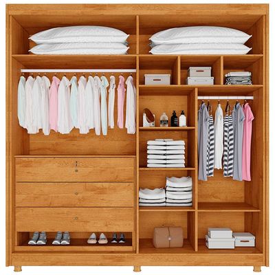 Guarda-Roupa Europa Palermo com 4 Portas e 3 Gavetas Peroba