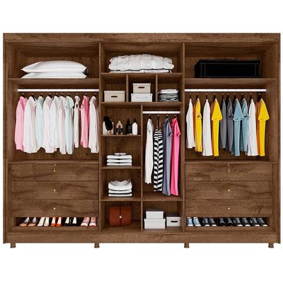 Guarda-Roupa Casal Europa Palermo com 6 Portas e 6 Gavetas Brauna